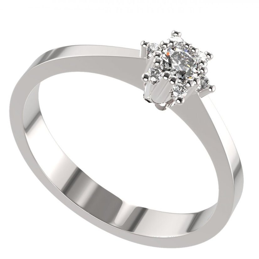 BG zlatý diamantový prstýnek 765 Bílé zlato - 585 Diamant lab-grown