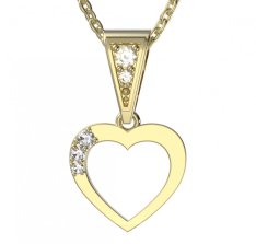 BG zlatý přívěšek srdíčko 1256 Žluté zlato - 585 Diamant