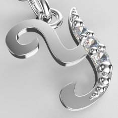 BeKid dětský zlatý přívěsek písmenko Y - 1533 Bílé zlato - 585 Diamant