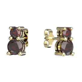 BG  náušnice s granátem nebo vltavínem 746 Žluté zlato - 585 Granát