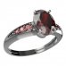 BG prsten oválný kámen 478-J - Kov: Stříbro 925 - rhodium, Kámen: Granát