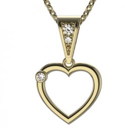 BG zlatý diamantový přívěšek srdíčko 1550 Žluté zlato - 585 Diamant lab-grown