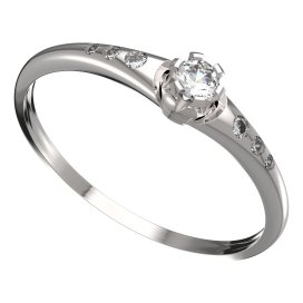 BG zlatý prstýnek 553 K Bílé zlato - 585 Diamant