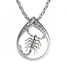 BG zlatý diamantový přívěšek Štír 047 Bílé zlato - 585 Diamant lab-grown