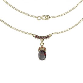 BG náhrdelník 961 Stříbro 925 - pozlacené Granát