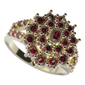 BG prsten oválný 009-Y Stříbro 925 - pozlacené Granát