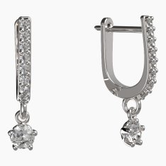 BG zlaté náušnice 873 Bílé zlato - 585 Diamant