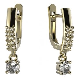 BG zlaté náušnice 725 Žluté zlato - 585 Diamant