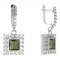 BG square earring 099-84 - Metal: Silver 925 - rhodium, Stone: Moldavit and garnet