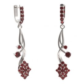 BG náušnice ve tvaru hvězdy 536-P93 Stříbro 925 - rhodium Granát