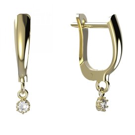 BG zlaté náušnice 1292 Žluté zlato - 585 Diamant