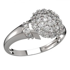 BG zlatý prstýnek 534K Bílé zlato - 585 Diamant