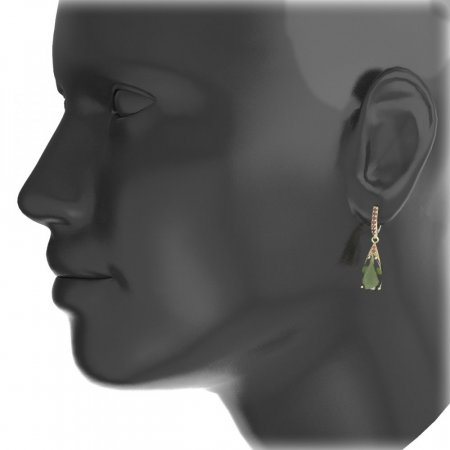 BG circular earring 694-94 - Metal: Silver 925 - ruthenium, Stone: Garnet