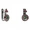 BG náušnice kruhového tvaru 541-87 - Kov: Stříbro 925 - rhodium, Kámen: Granát