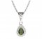 BG pendant drop stone 454-1 - Metal: Silver 925 - rhodium, Stone: Garnet