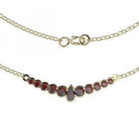 BG náhrdelník 342 Stříbro 925 - pozlacené Granát