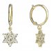 BeKid, Gold kids earrings -090 - Switching on: Circles 15 mm, Metal: White gold 585, Stone: Dark blue cubic zircon