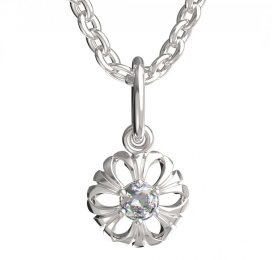 BeKid dětský přívěšek kvítek 607 Bílé zlato - 585 Diamant