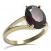 BG prsten oválný kámen 479-V - Kov: Stříbro 925 - rhodium, Kámen: Granát