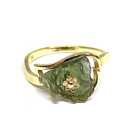 BG prsten přírodní kámen-Vltavín 016