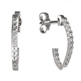 BG zlaté náušnice s diamanty 1362 Bílé zlato - 585 Diamant lab-grown