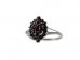 BG prsten vsazeny kameny:přírodní granát  012 - Kov: Stříbro 925 - ruthenium, Kámen: Granát