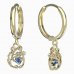BeKid, Gold kids earrings -1192 - Switching on: Circles 15 mm, Metal: Yellow gold 585, Stone: Light blue cubic zircon