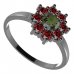 BG ring circular 023-I - Metal: Silver 925 - rhodium, Stone: Garnet