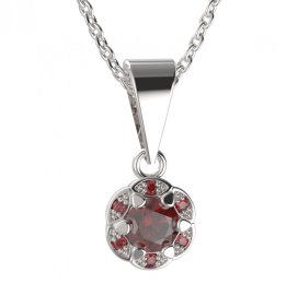 BG přívěs kulatý 994-0 Stříbro 925 - rhodium Granát