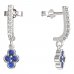 BeKid, Gold kids earrings -295 - Switching on: Pendant hanger, Metal: White gold 585, Stone: Dark blue cubic zircon