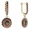 BG circular earring 463-94 - Metal: Silver - gold plated 925, Stone: Garnet