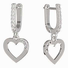 BeKid dívčí náušnice srdíčko 1257 Bílé zlato - 585 Diamant