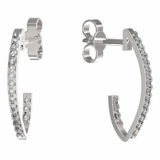 BG zlaté náušnice 1351 Bílé zlato - 585 Diamant