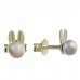 BeKid dětské náušnice  zajíc s perlou 1394 - Zapínání: Puzeta, Kov: Bílé zlato 585, Kámen: Bílá perla