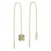 BeKid, Gold kids earrings -828 - Switching on: Chain 9 cm, Metal: Yellow gold 585, Stone: Light blue cubic zircon