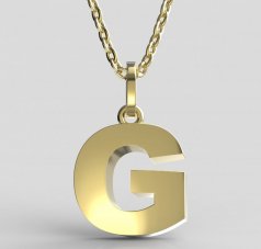 BG zlatý přívěsek písmenko G - 1616