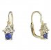 BeKid, Gold kids earrings -159 - Switching on: Brizura 0-3 roky, Metal: Yellow gold 585, Stone: Dark blue cubic zircon