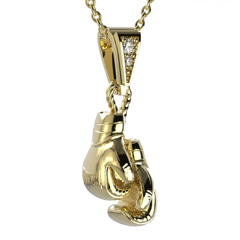 Zlatý přívěsek boxerky s lab-grown diamantem, žluté zlato 585 – 1376
