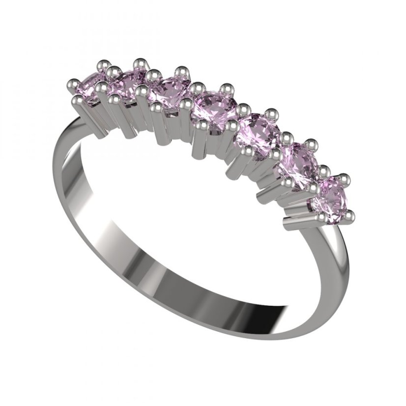 BG zlatý prsten 008 Bílé zlato - 585 Bílý kubický zirkon