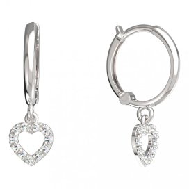 BeKid dětské náušnice srdíčko 858 Bílé zlato - 585 Diamant