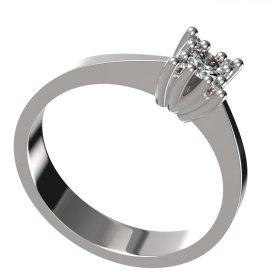 BG zlatý diamantový prstýnek 762 Bílé zlato - 585 Diamant lab-grown