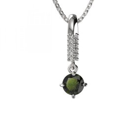 BG vltavínový přívěšek 680 Bílé zlato - 585 Vltavín a diamant