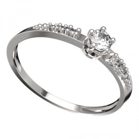 BG zlatý prstýnek 873 D Bílé zlato - 585 Diamant