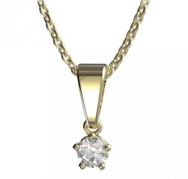 BG zlatý přívěšek 873 Žluté zlato - 585 Diamant