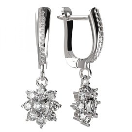 BG zlaté náušnice s diamanty 627 Bílé zlato - 585 Diamant lab-grown