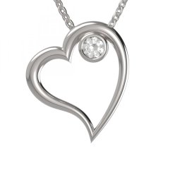 BG zlatý přívěšek srdíčko 1567 Bílé zlato - 585 Diamant