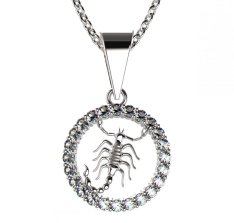 BeKid dětský zlatý přívěsek 052 štír Bílé zlato - 585 Diamant