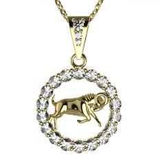 BG zlatý diamantový přívěšek Beran 044 Žluté zlato - 585 Diamant lab-grown