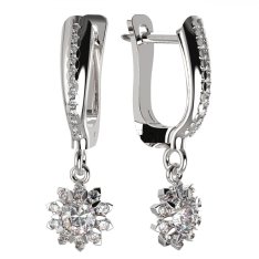 BG zlaté diamantové náušnice 987 Bílé zlato - 585 Diamant lab-grown