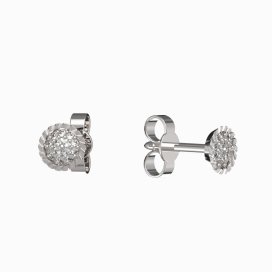 BG zlaté náušnice 1363 Bílé zlato - 585 Diamant